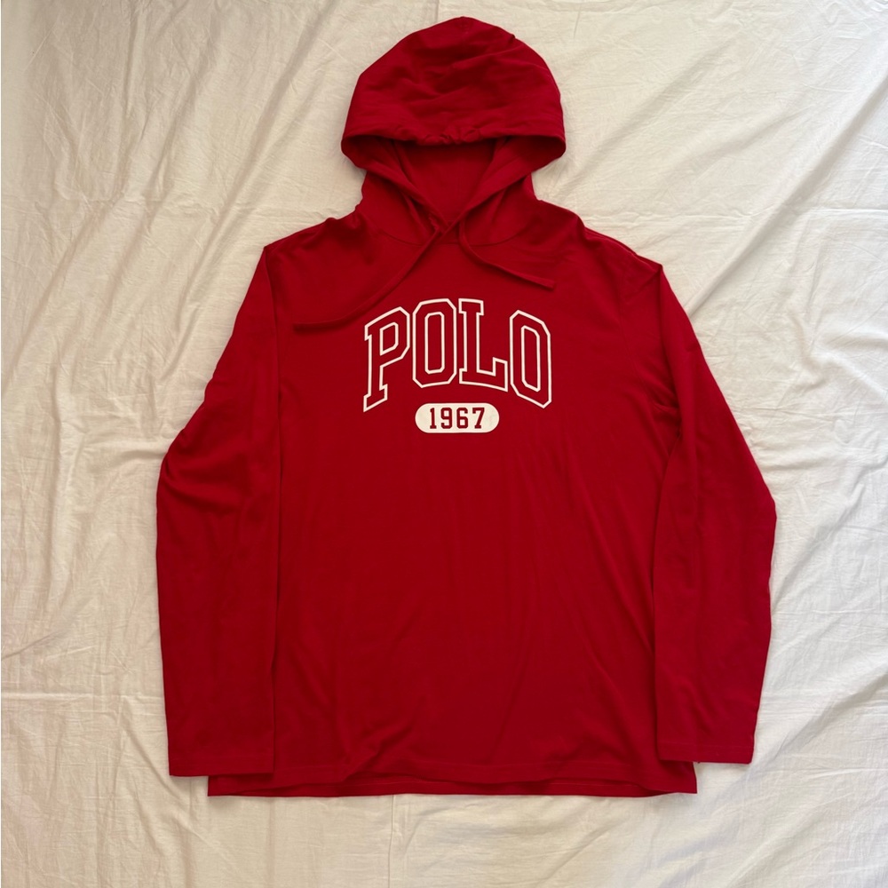 Red Polo Ralph Lauren 1967 lightweight pullover hoodie Men’s L